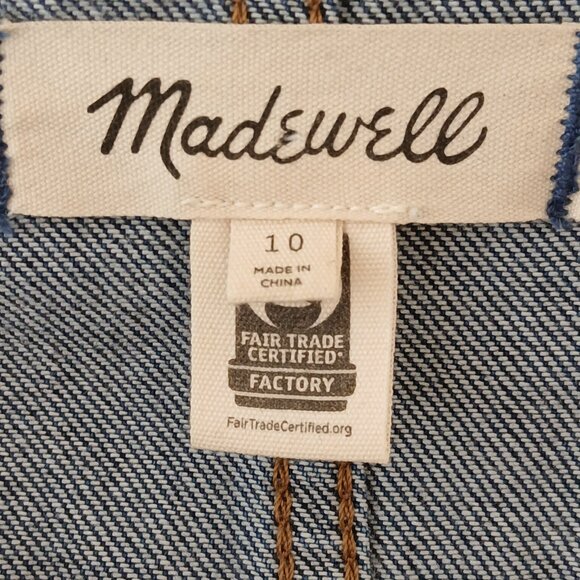 Madewell Denim Tailored Jumpsuit in Norvell Wash Size 10 - Picture 9 of 10
